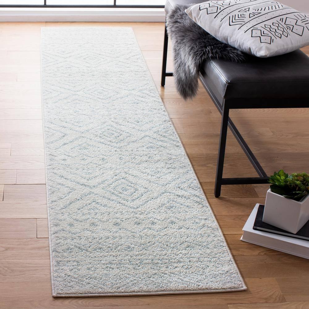 Tulum TUL267 Power Loomed Runner Rug - Ivory/Light Grey - 2'x9' - Safavieh.