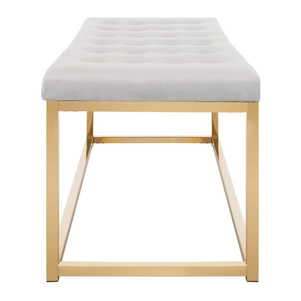 Reynolds Bench - FOX6225 - Grey/Brass - Safavieh Couture