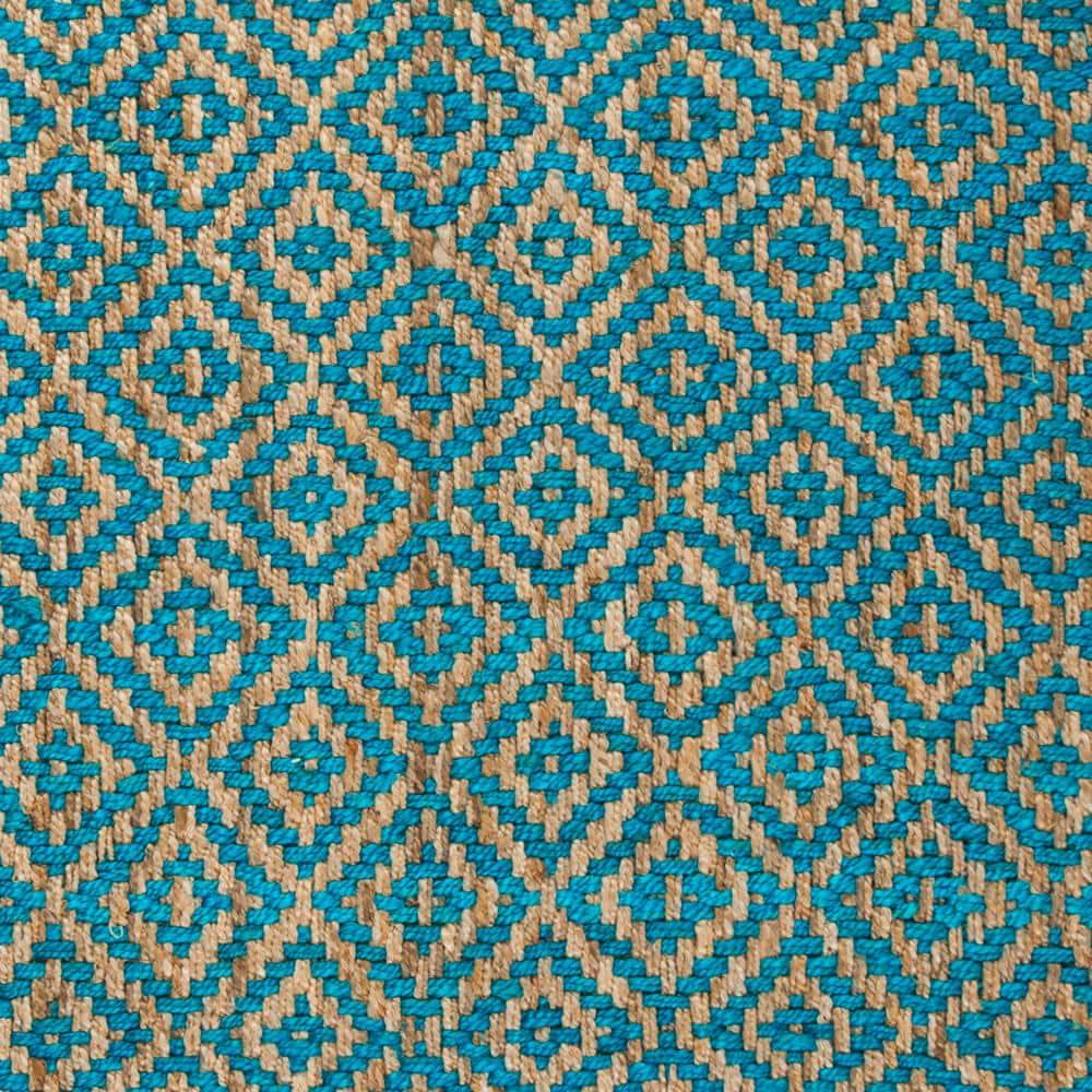 Natural Fiber NF266 Hand Woven Indoor Area Rug - Turquoise/Natural - 5'x8' - Safavieh.