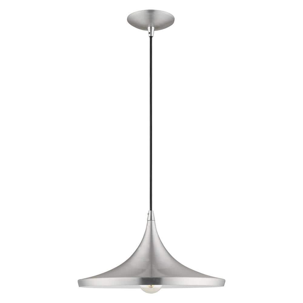 Livex Lighting Metal Shade 1 - Light Chandelier in  Brushed Aluminum