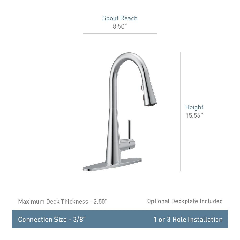 Moen Sleek Pull Down Single Handle Kitchen Faucet with Power Boost Technology and Duralock