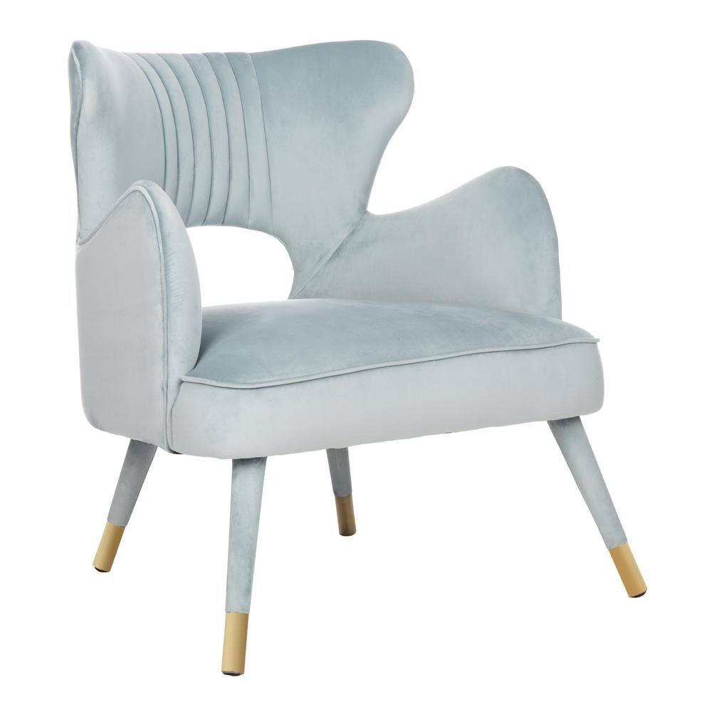 Blair Wingback Accent Chair - ACH4504 - Slate Blue/Gold - Safavieh
