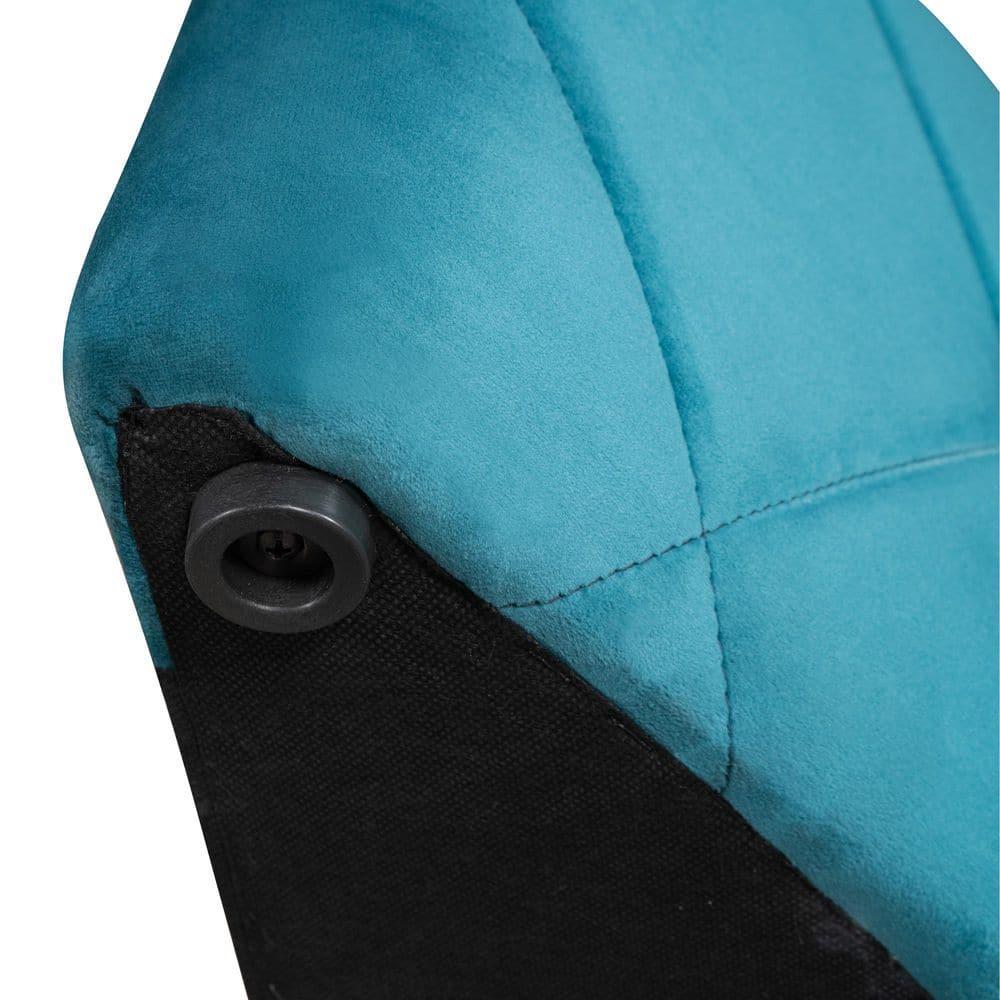 Queen Size Platform Bed with 1 Big Drawer and 2 Side Storage Stool Modern Velvet Upholstered Storage Bed with Wingback Headboard, No Box Spring Needed, Easy Assembly, Blue