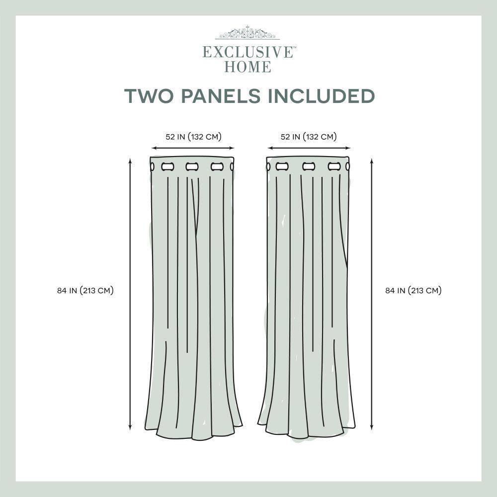 Set of 2 84"x52" Medallion Blackout Thermal Grommet Top Window Curtain Panels Burgundy: Polyester, Indoor Use