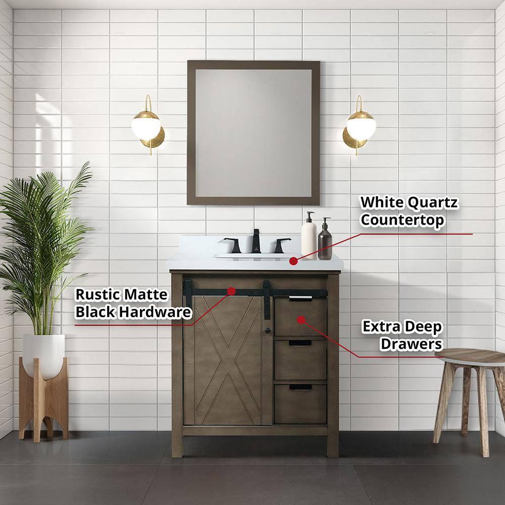 Lexora Marsyas 30 in W x 22 in D Single Bath Vanity
