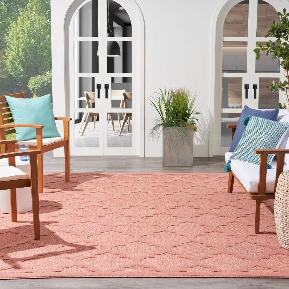 Nourison Easy Care 7' x 10' Coral/Orange Indoor/Outdoor Rug