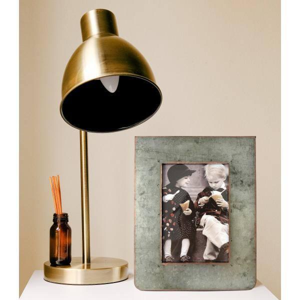 Creative Co-Op Galvanized 2-Sided Standing Picture Frame, Holds 3" x 5" Photos, 9.75" H
