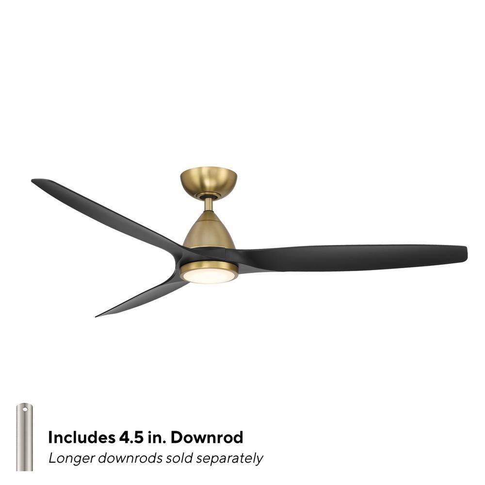 Skylark 3 - Blade Indoor/Outdoor Smart Ceiling Fan with Adjustable CCT 2700K-3000K-4000K-5000K LED Light Kit and Remote Control Included, Works With Alexa and iOS or Android App