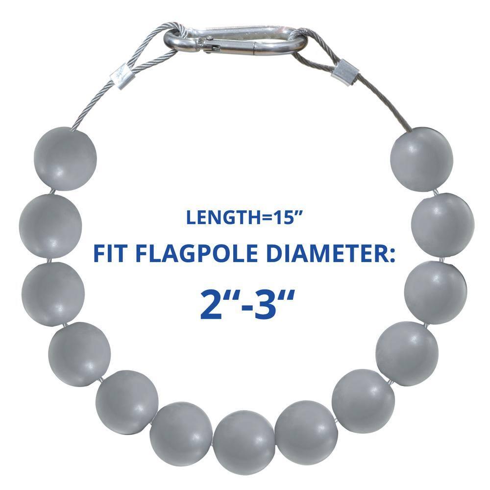 Anley Authentic Beaded Flag Retainer Ring for Both Internal & External Halyard Flagpole (Gray)