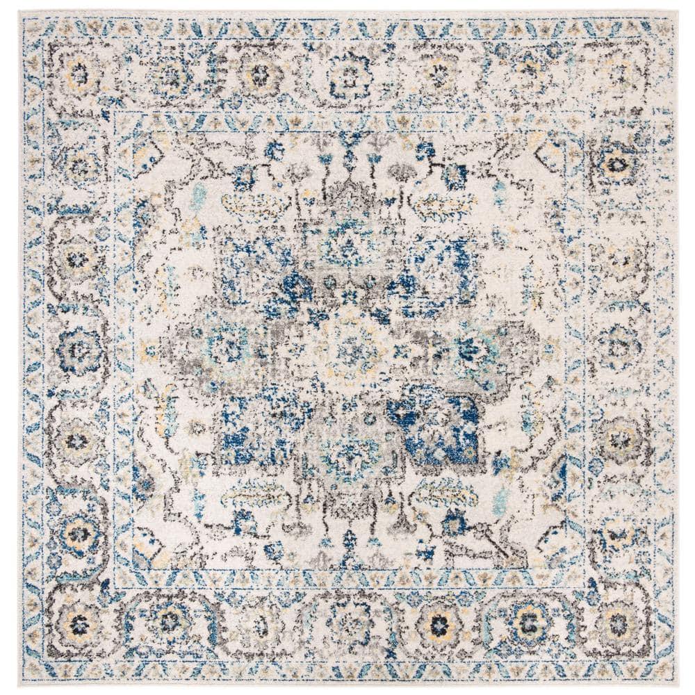 Madison MAD603 Power Loomed Indoor Area Rug - Grey/Ivory - 6'7"x6'7" - Safavieh