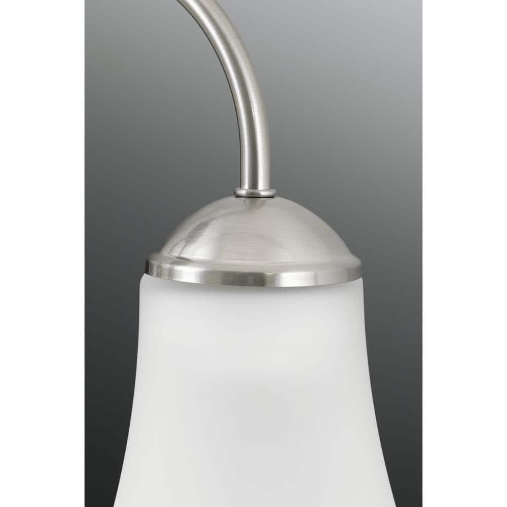 Progress Lighting, Classic Collection, 5-Light Chandelier, Brushed Nickel, Etched Glass Shades