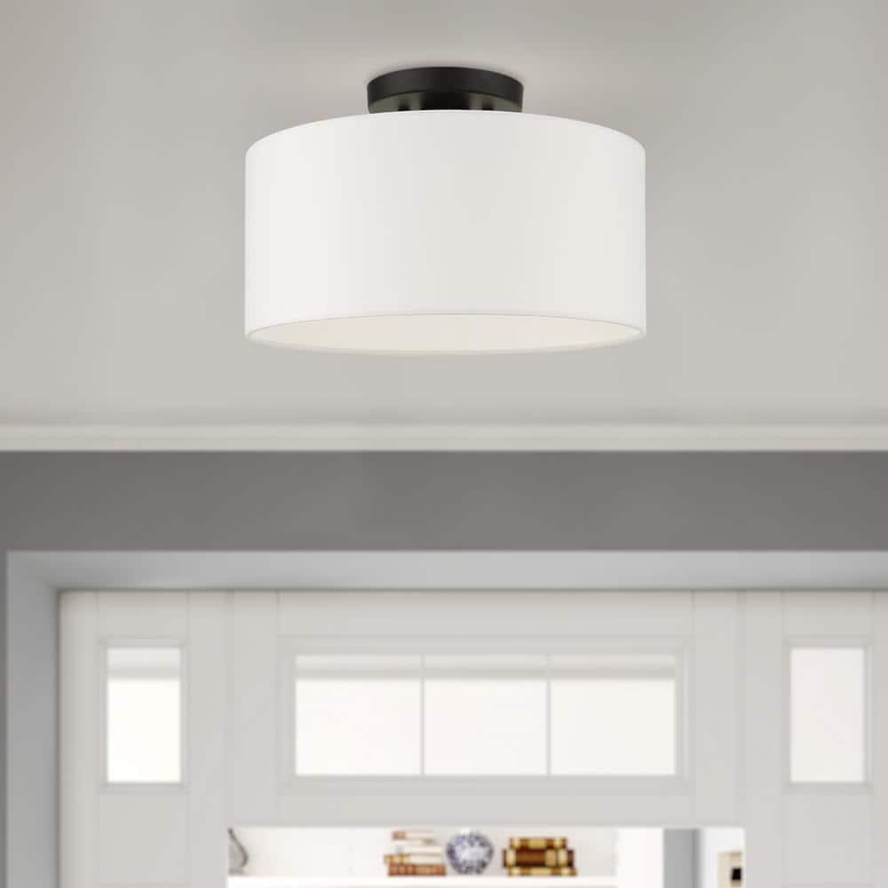 Livex Lighting Meridian 1 - Light Semi-Flush Mount in  Black