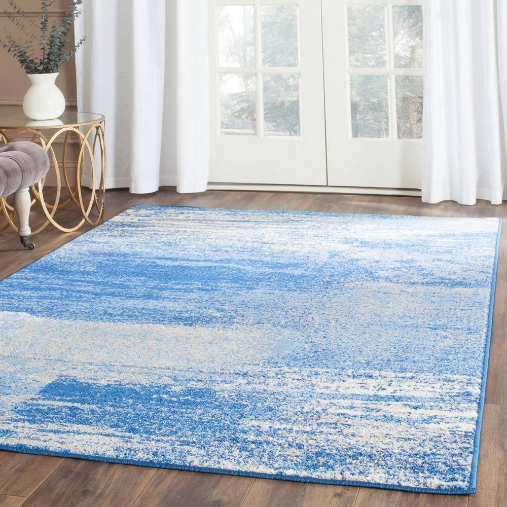 Adirondack ADR112 Machine Made Indoor Area Rug - Silver/Blue - 4'x4' - Safavieh