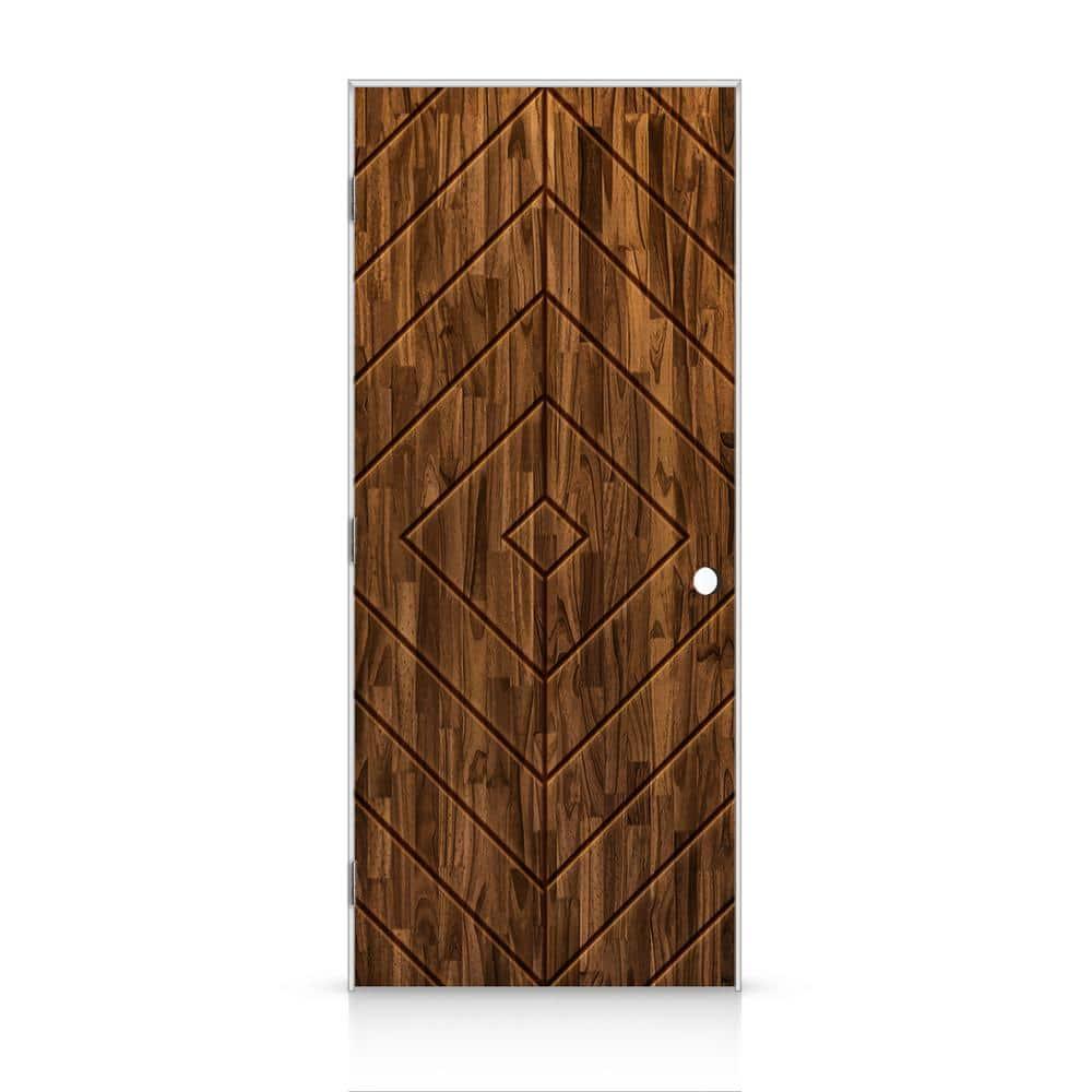 Calhome Stained Smooth Pine Wood Single Prehung Interior Door