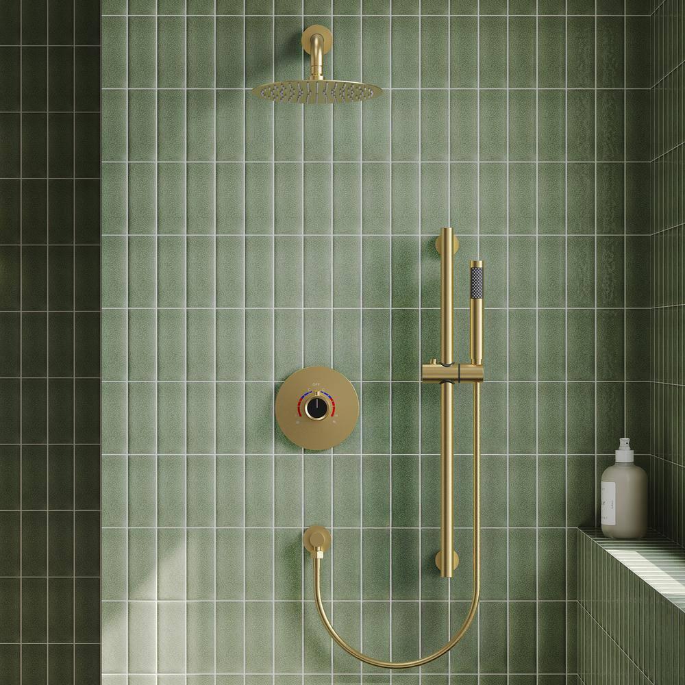 RainfallCascade 10" Pressure Balanced Slide BarShower System with Rough-In Valve