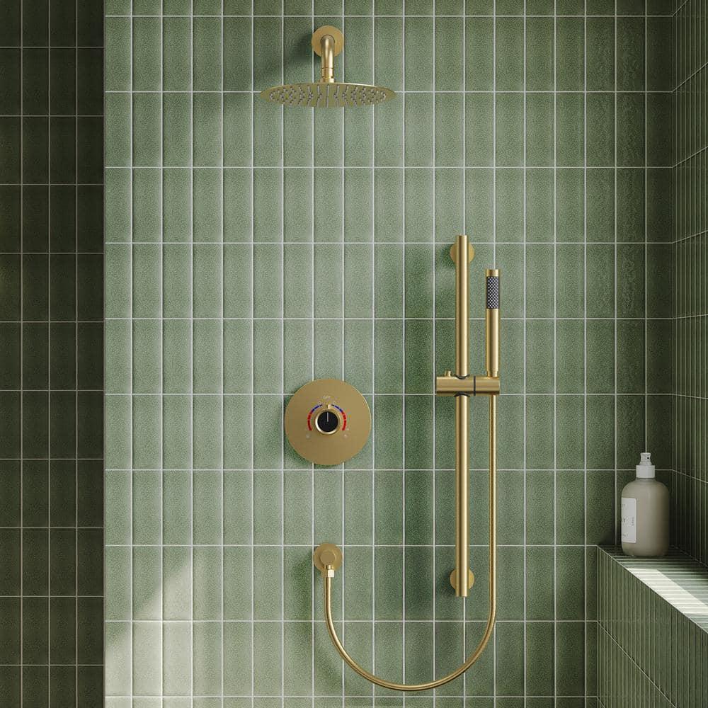 RainfallCascade 10" Pressure Balanced Slide BarShower System with Rough-In Valve