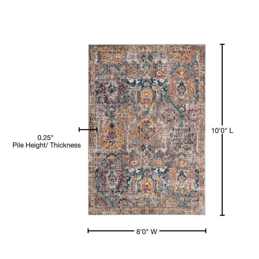 SAFAVIEH Bristol Collection 8' x 10' Grey/Blue BTL347A Boho Chic Distressed Area Rug