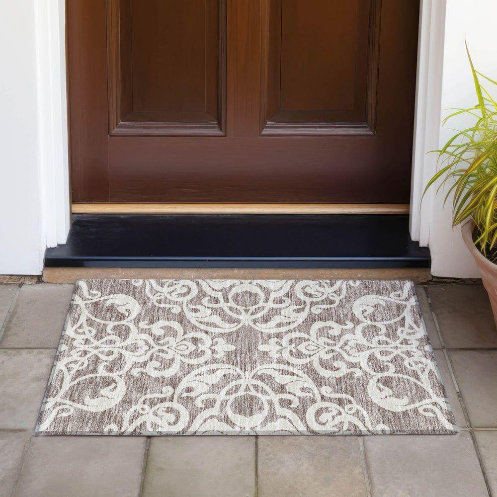 Chayden Washable Damask Indoor / Outdoor Rug