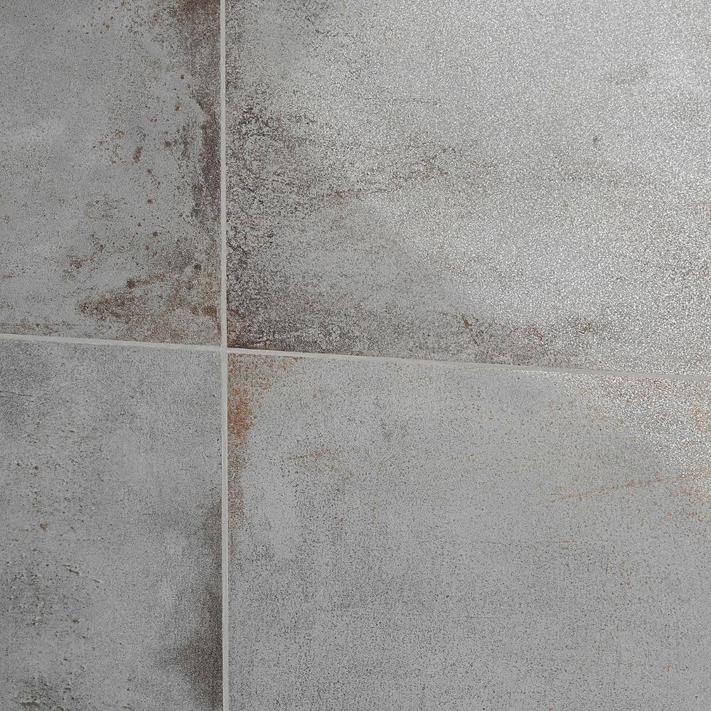 Large Format 23.62" x 47.24" Semi-polished Cement Look Porcelain Floor and Wall Tile