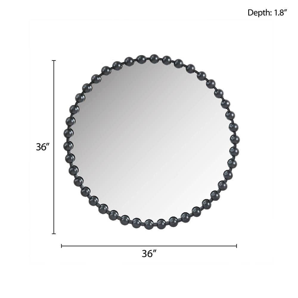 Marlowe Beaded Round Metal Wall Mirror