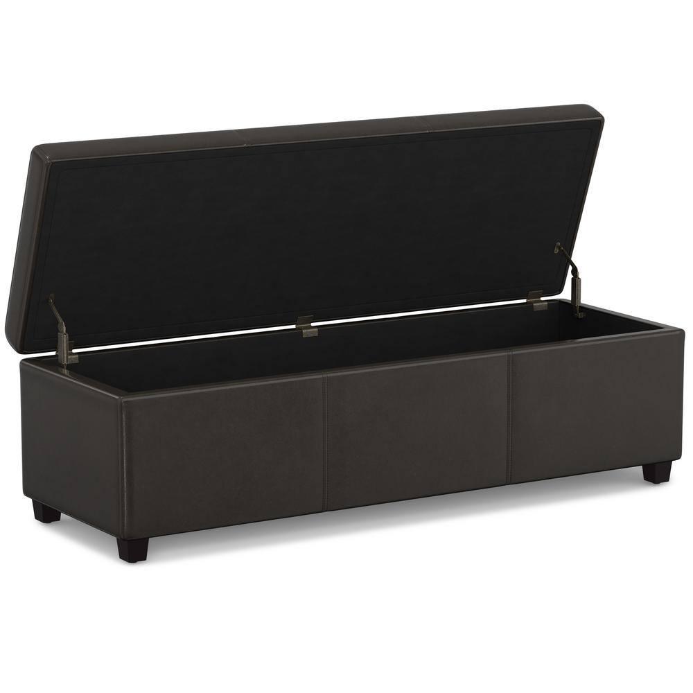 Simpli Home Avalon Extra Large Storage Ottoman Bench,Assembled