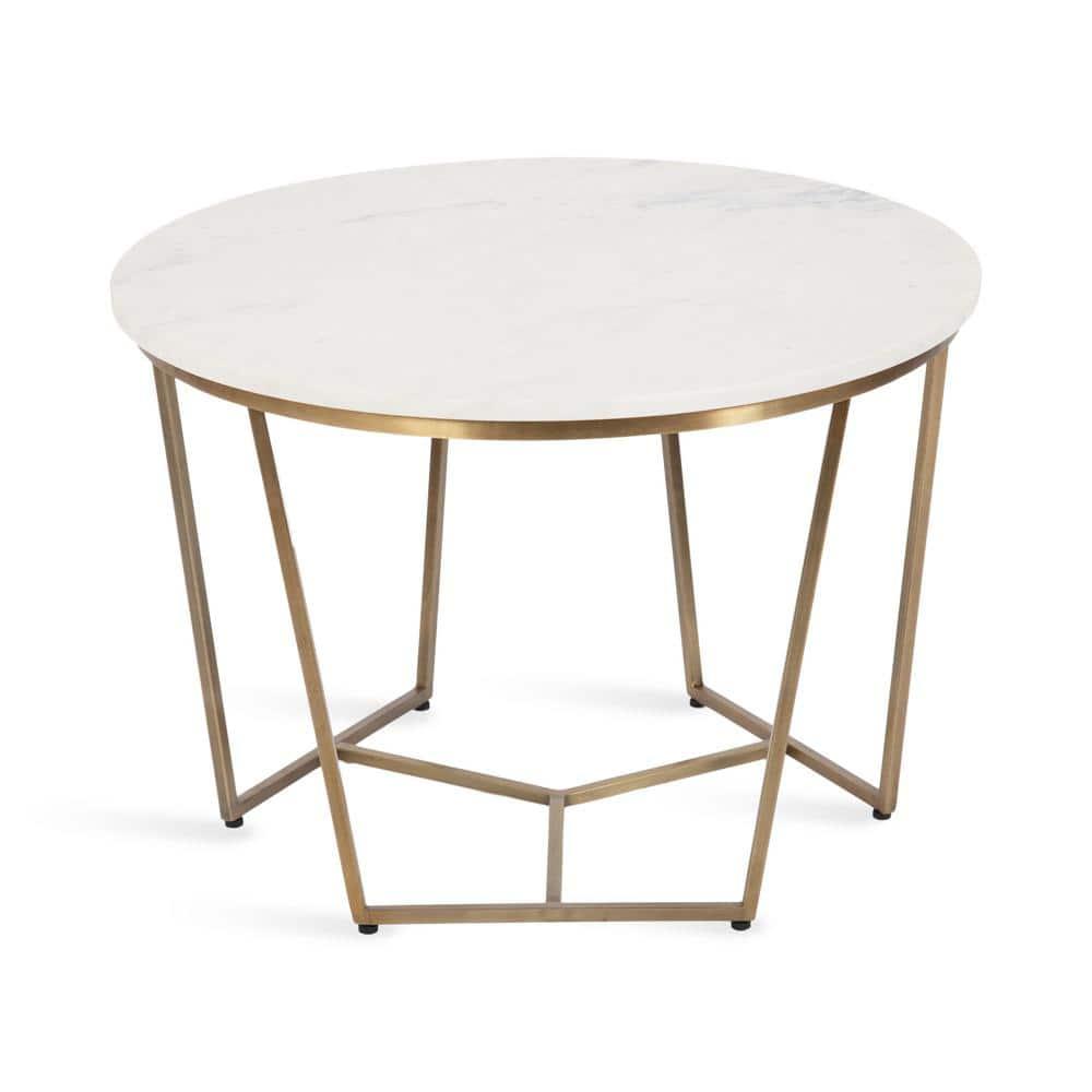 Kate and Laurel Solvay Round Metal Coffee Table, 26x26x18, Gold