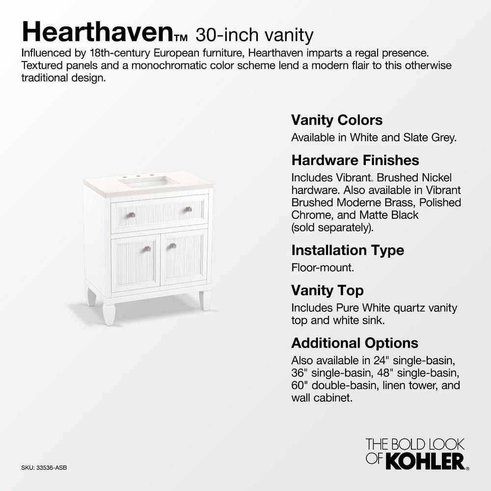 Hearthaven 30'' Free Standing Single Bathroom Vanity Cabinet with Sink and Quartz Top