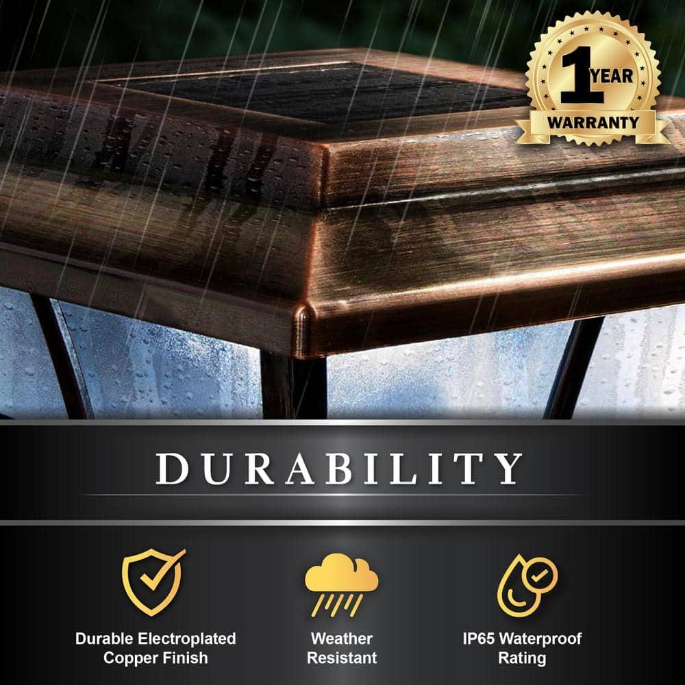 CLASSY CAPS MFG. Classy Caps 6x6 Copper Plated Prestige Solar Post Cap (Set of 2)