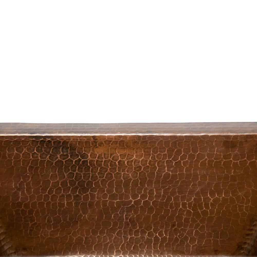 17" Rectangle Hammered Copper Bathroom Sink