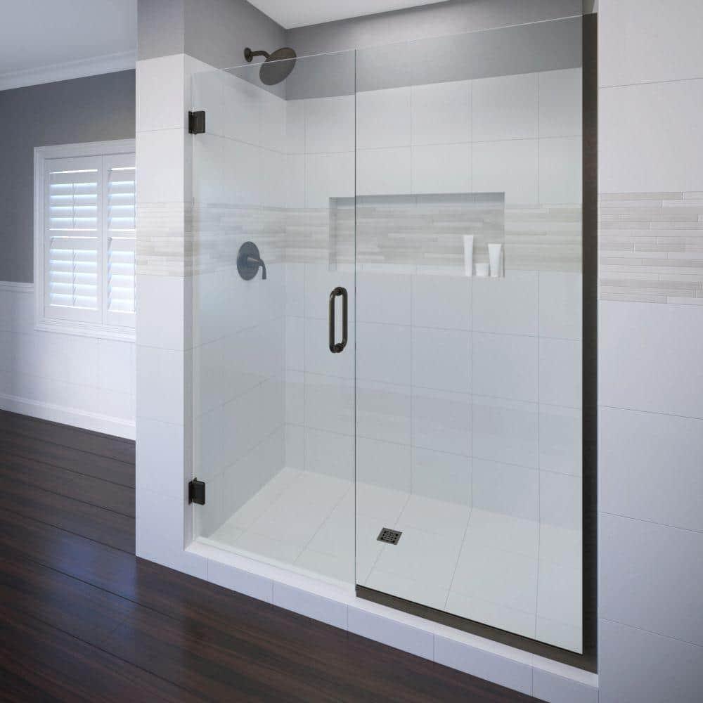 Celesta 57" W x 72" H Hinged Frameless Shower Door