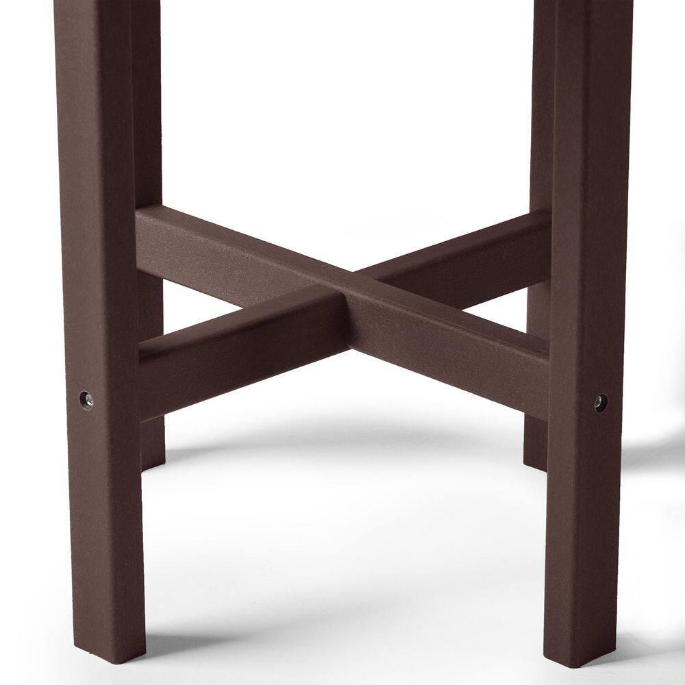 Polytrends   Altura Eco-friendly All Weather  Round 18" Side Table Dark Brown