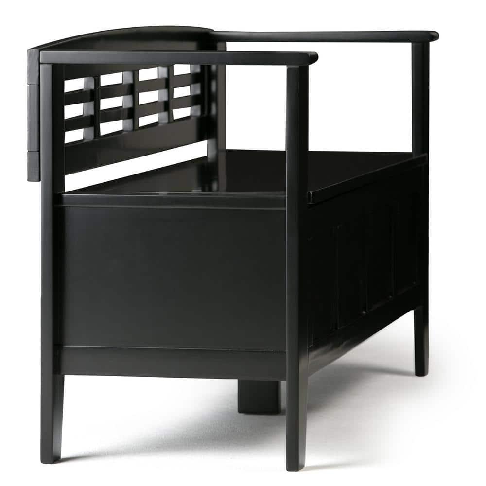 Simpli Home Adams Solid Wood Entryway Lift Top Storage Bench