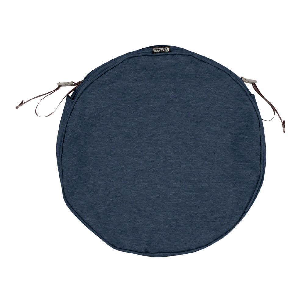 Classic Accessories Montlake FadeSafe Water-Resistant Patio Dining Seat Cushion, 18 x 2 inch, Heather Indigo