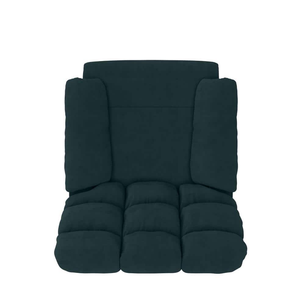 Microfiber Wall Hugger Side Lever Recliner with Padded Arms Blue - Prolounger