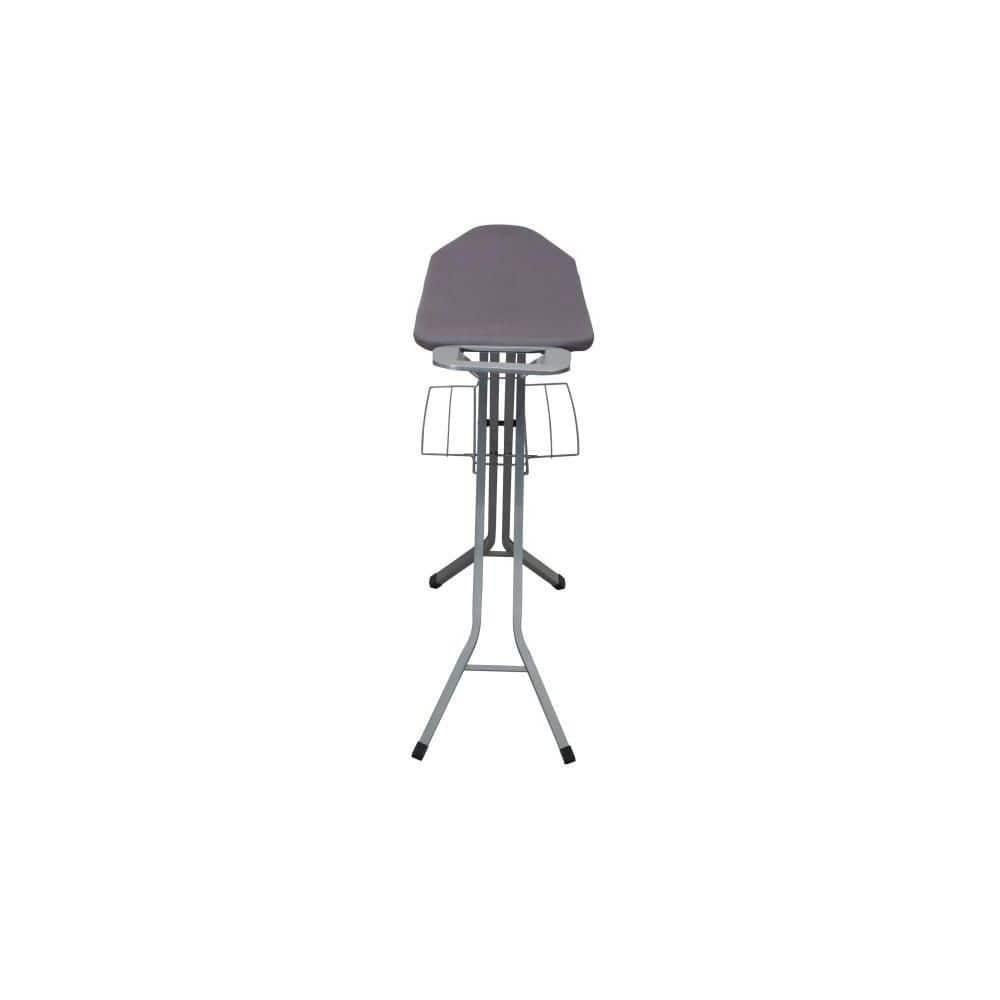 Household Essentials Ironing Center Mesh Steel Top Silver: Full Size Adjustable Ironing Board with Non-Slip Iron Rest