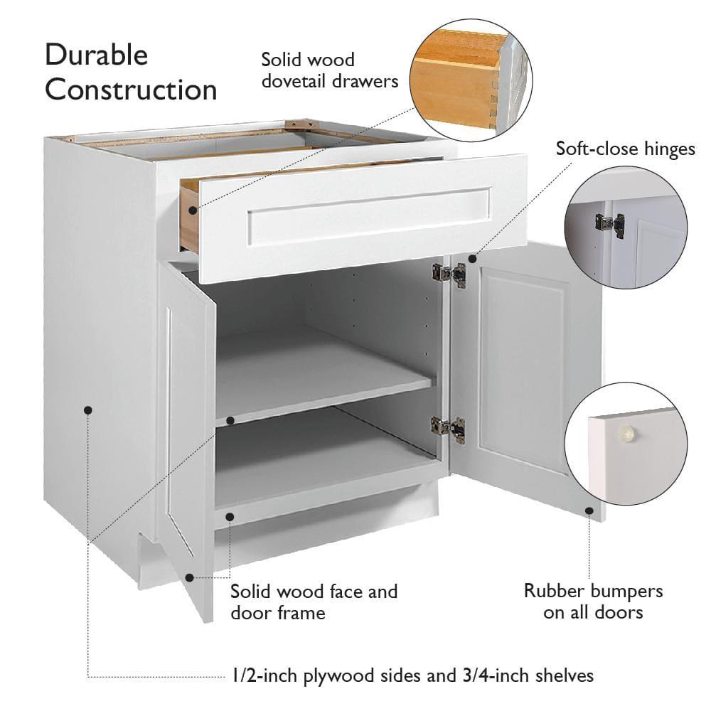 Design House Brookings Fully Assembled Shaker Style Base Kitchen Cabinet B18 18x34.5x24 White | Wayfair