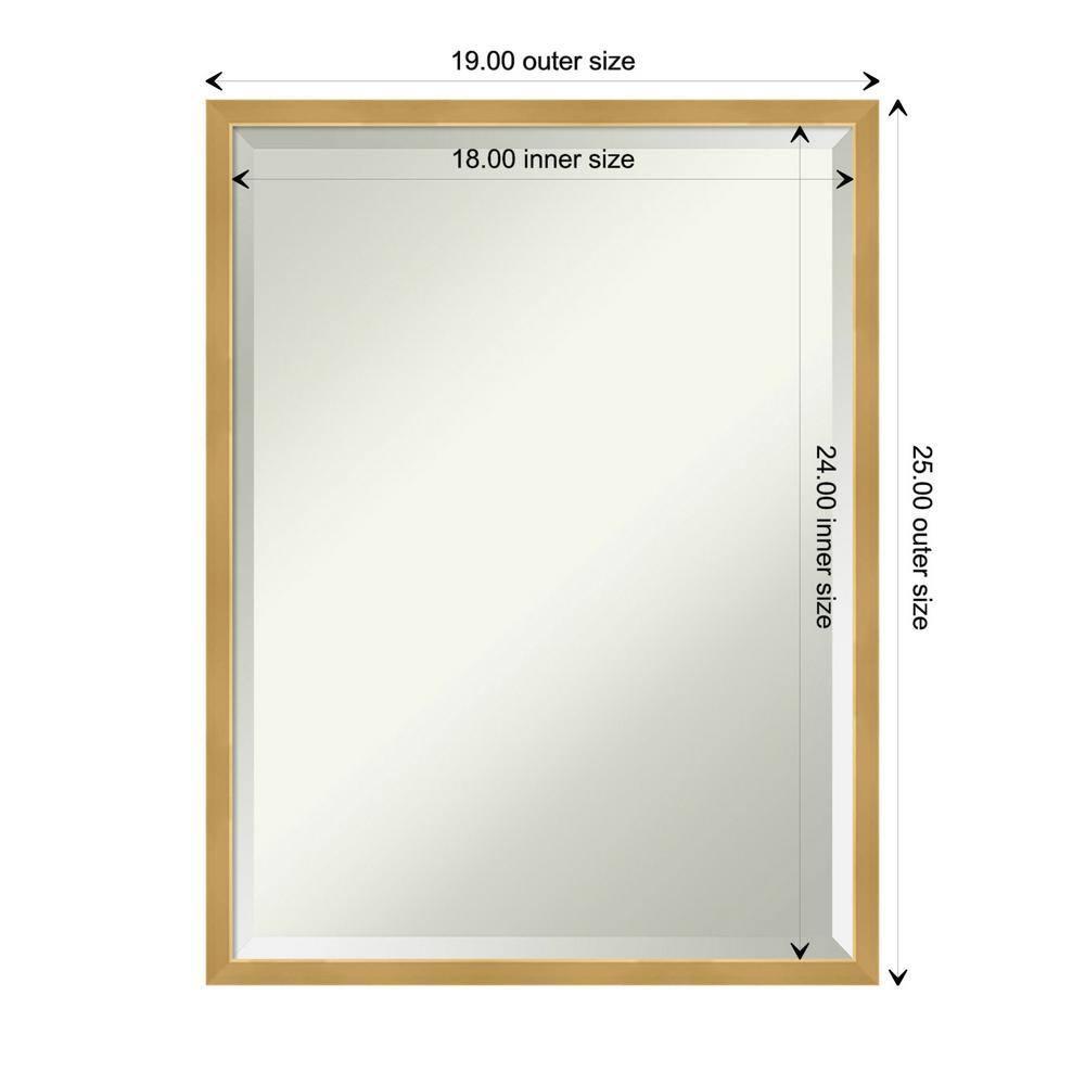 Amanti Art Svelte Polished Gold Beveled Wood Wall Mirror 25.5 x 19.5 in.