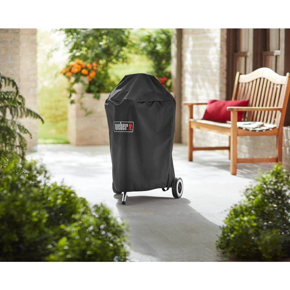 Weber 20-in W x 32.5-in H Black Charcoal kettle grill Cover