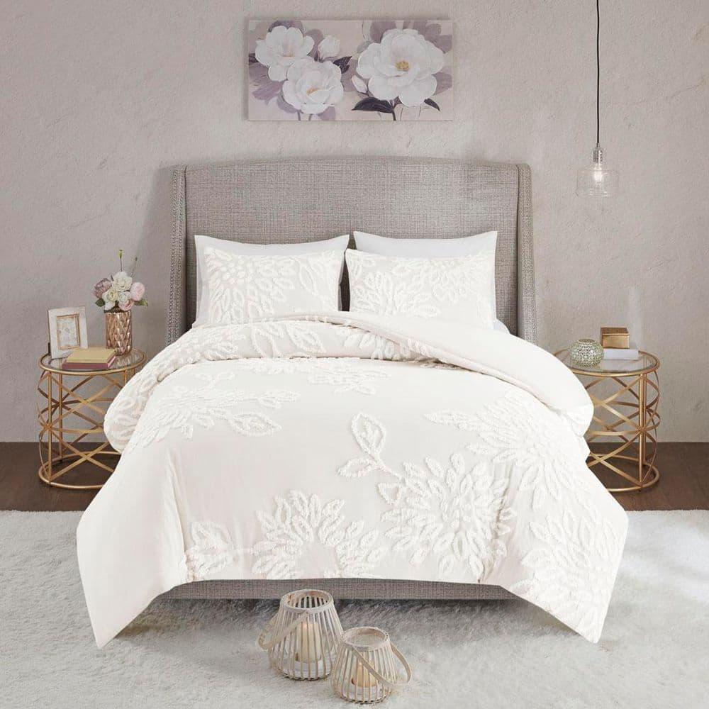 Kelly Clarkson Home Gwyneth 3 Piece Tufted Cotton Chenille Floral Duvet Cover Set