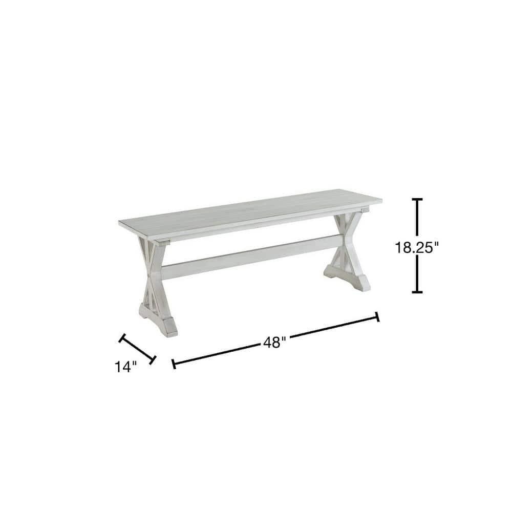 Boraam Jamestown 18in Dining Height Backless Wood Dining Bench 48-inch wide