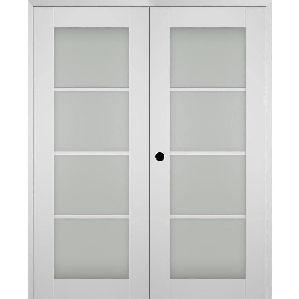 Belldinni Smart Pro 4 Lite Paneled Manufactured Wood and Frosted Glass Interior Double Prehung Door