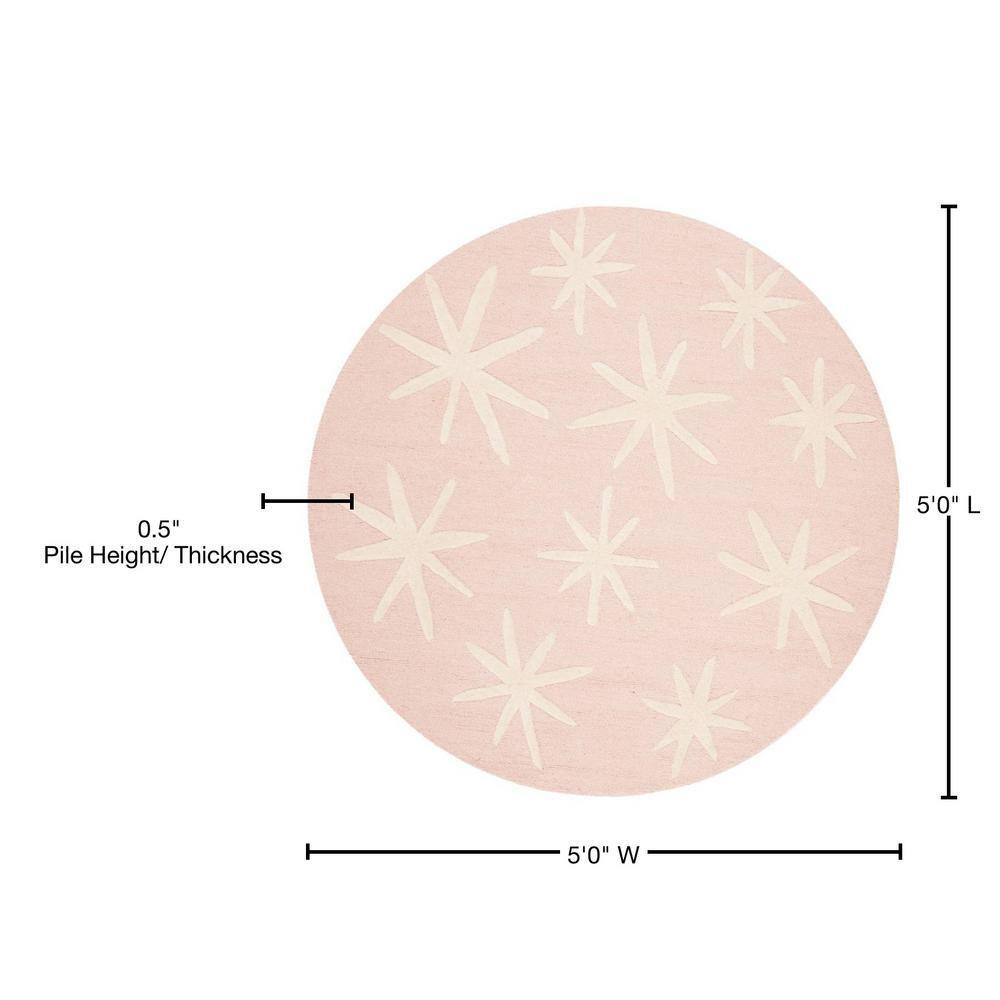 Safavieh Kids SFK908 Hand Tufted Area Rug - Pink/Ivory - 5' round - Safavieh.