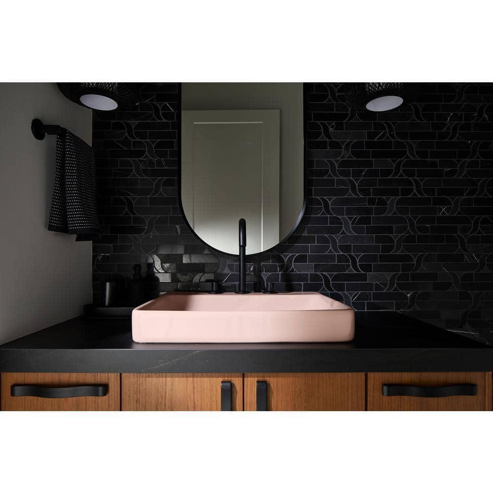 Vox® Vitreous China Rectangular Vessel Bathroom Sink with Overflow