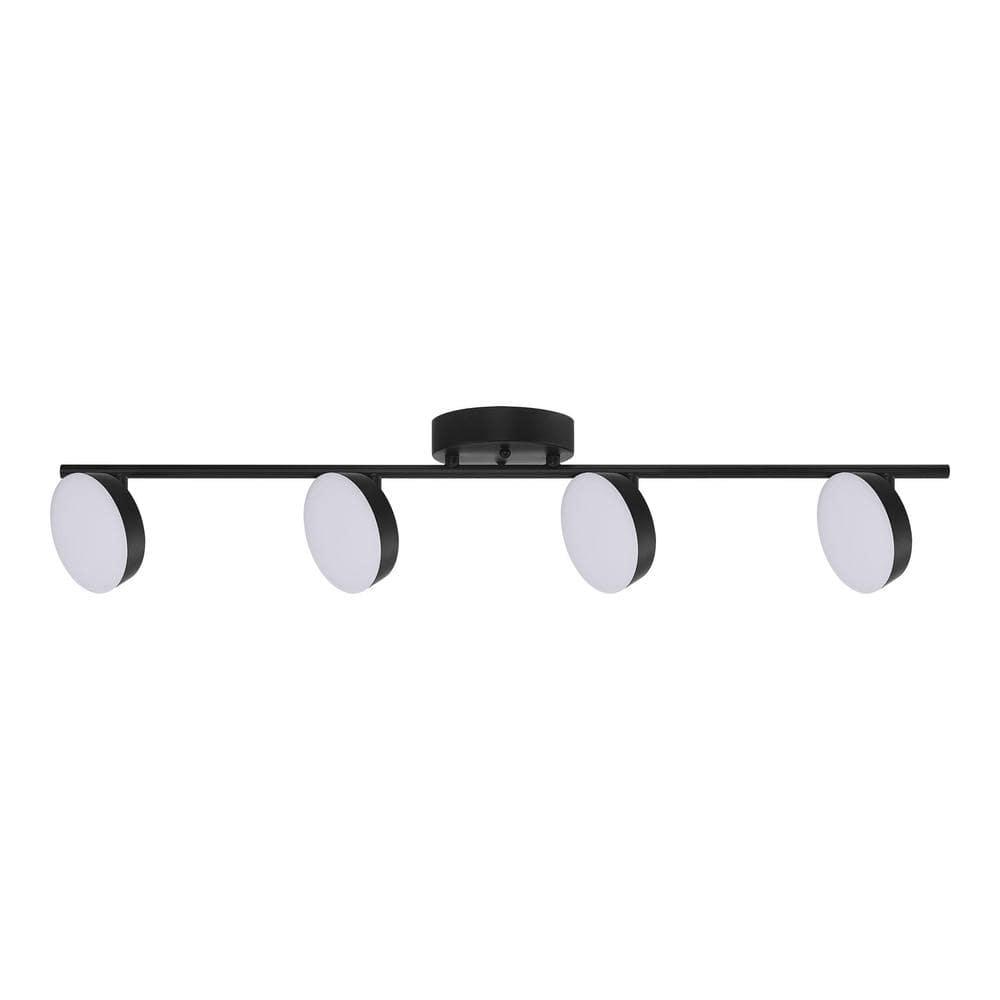 4 Light Black Track Lighting Kit, Modern LED Fixtures Mount Ceiling for Kitchen, Living Room, Bedroom