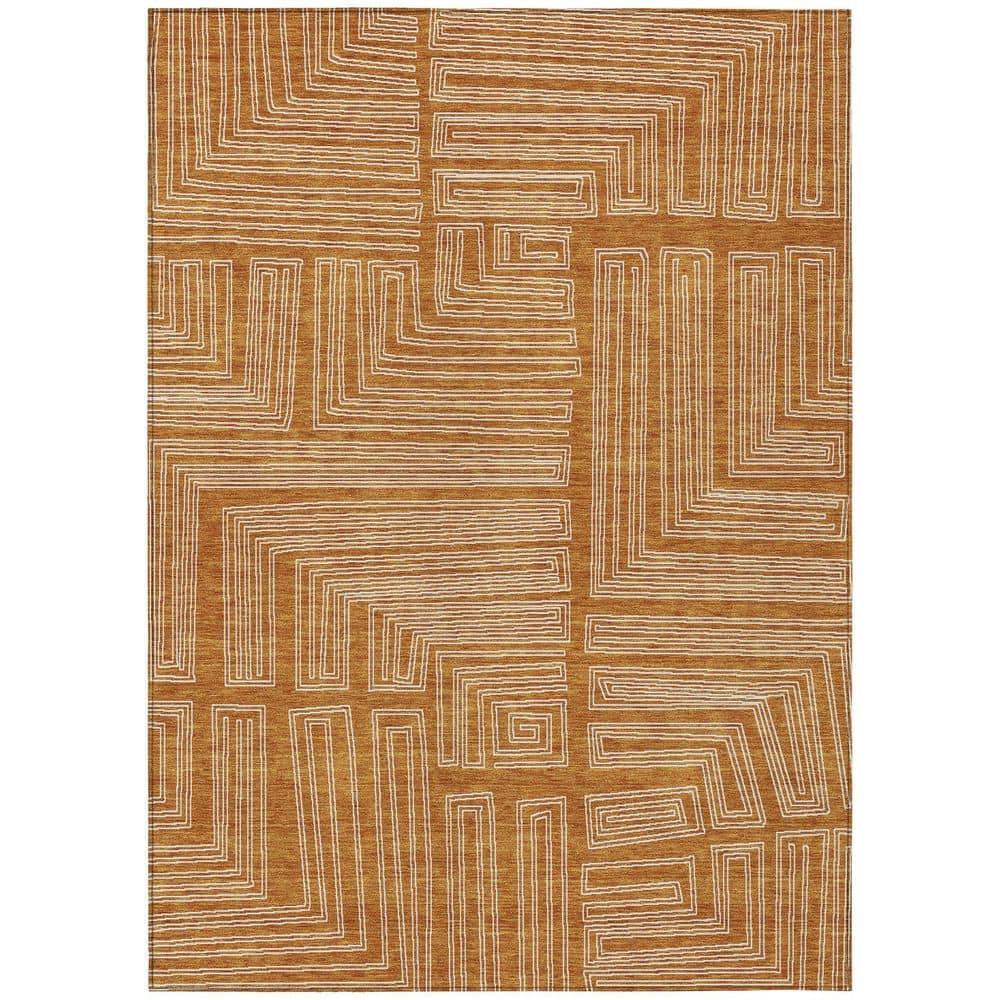 Machine Washable Indoor/Outdoor Chayden ACN1045 Paprika Rug