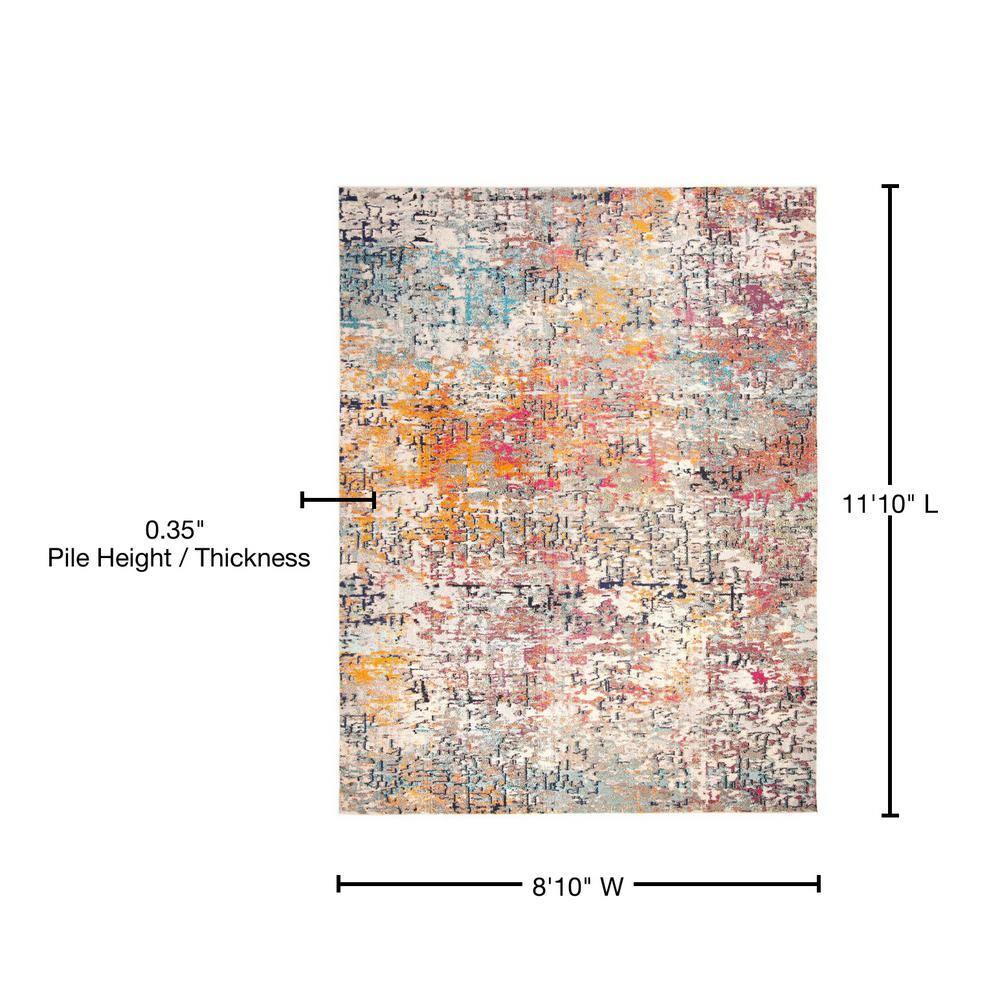 Madison MAD460 Power Loomed Indoor Area Rug - Grey/Pink - 9'x12' - Safavieh