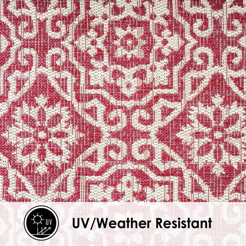 Nicole Miller New York Patio Country Danica Geometric Indoor/Outdoor Area Rug, Pink/Ivory