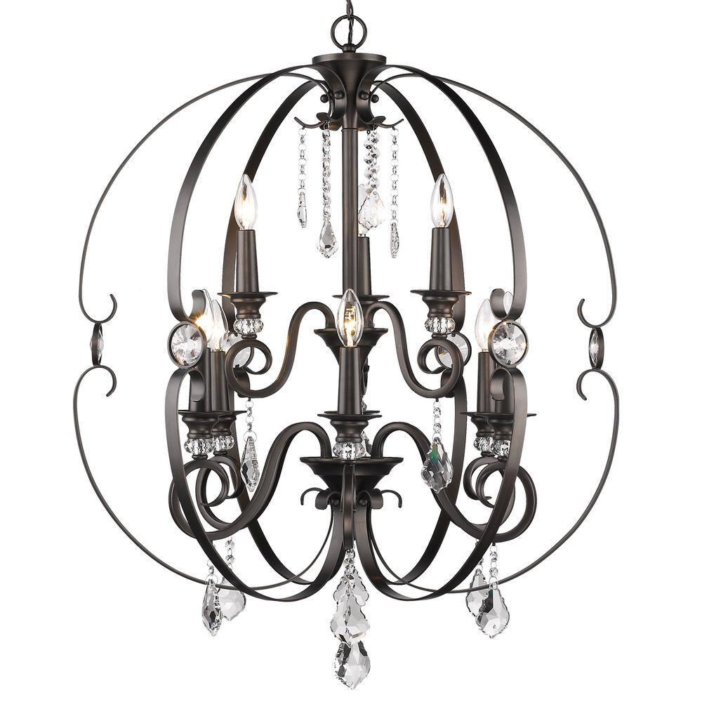 Ella 2 Tier - 9 Light Chandelier in Brushed Etruscan Bronze