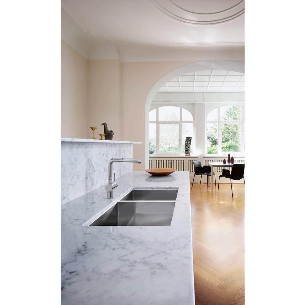 Precision 37" Stainless Steel Double Bowl Undermount Kitchen Sink