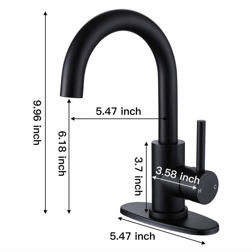 VIBRANTBATH Single-Hole Single-handle Bathroom Faucet 6025-Black